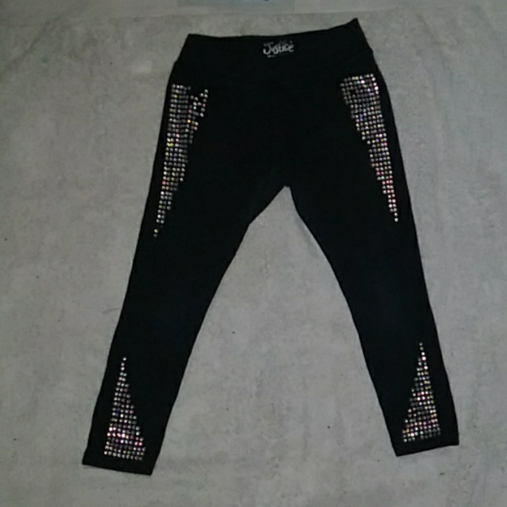 Justice rhinestone embellished legging capris